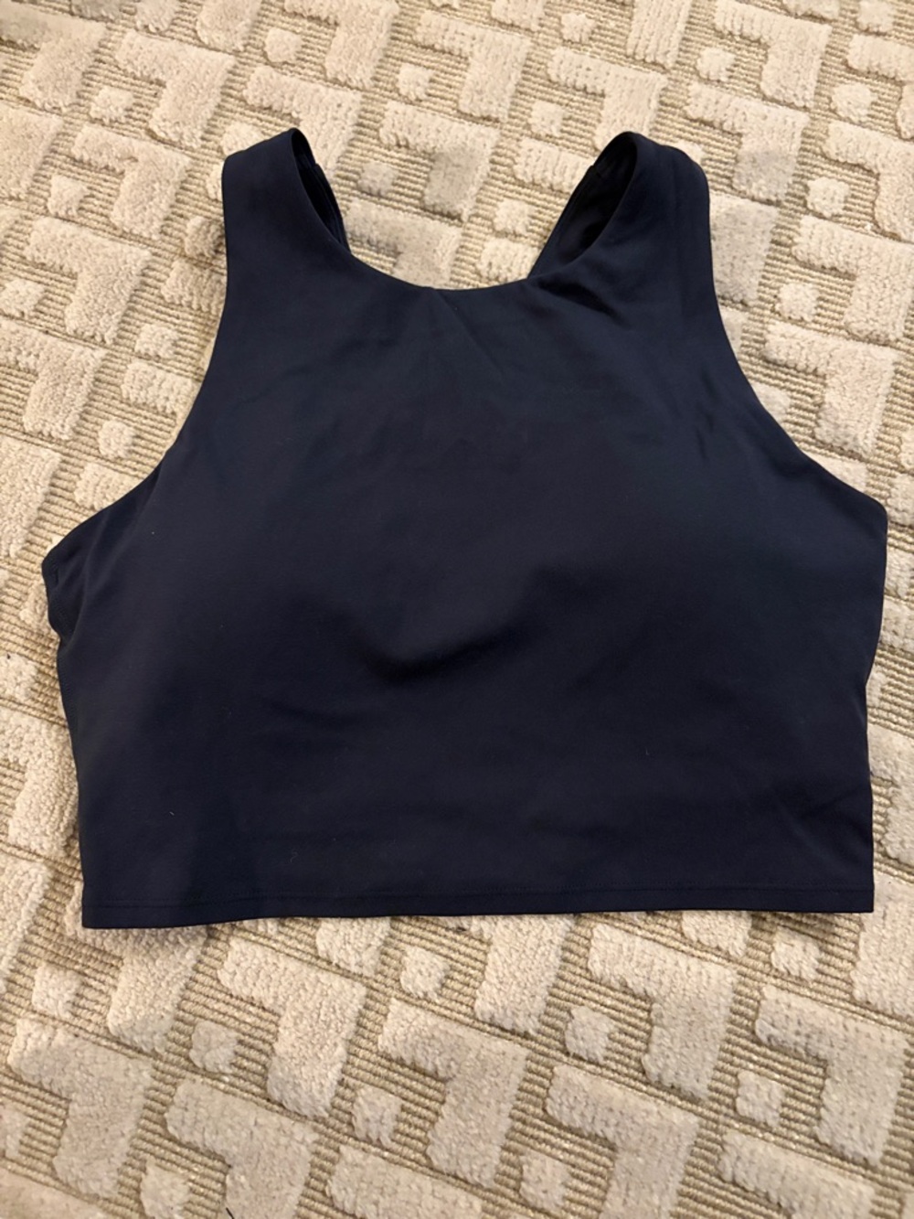 CRZ YOGA Navy High-Neck Crop Top Size L